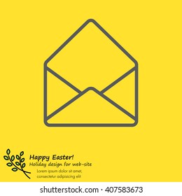 Web line icon. Open envelope