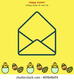 Web line icon. Open envelope