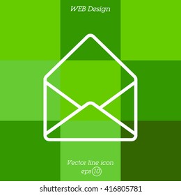 Web line icon. Open envelope