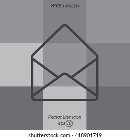 Web line icon. Open envelope