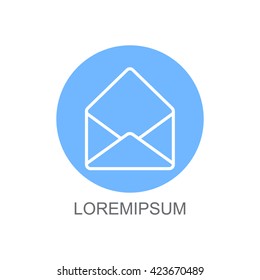 Web line icon. Open envelope