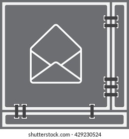 Web line icon. Open envelope