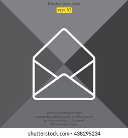 Web line icon. Open envelope