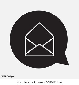 Web line icon. Open envelope