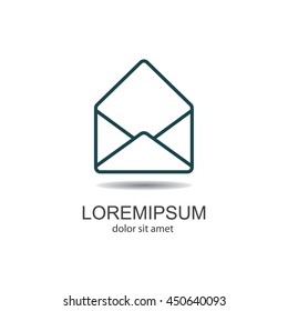 Web line icon. Open envelope
