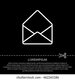 Web line icon. Open envelope