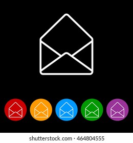 Web line icon. Open envelope