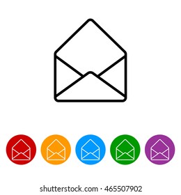Web line icon. Open envelope