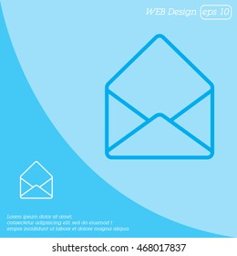 Web line icon. Open envelope