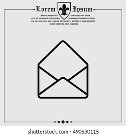 Web line icon. Open envelope