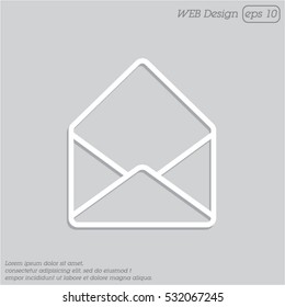 Web line icon. Open envelope