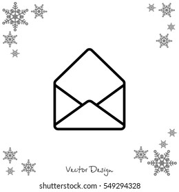 Web line icon. Open envelope