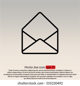 Web line icon. Open envelope