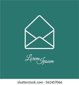 Web line icon. Open envelope