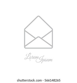 Web line icon. Open envelope