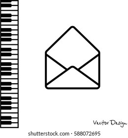 Web line icon. Open envelope