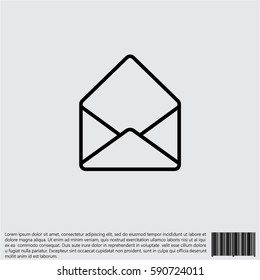 Web line icon. Open envelope