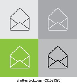 Web line icon. Open envelope