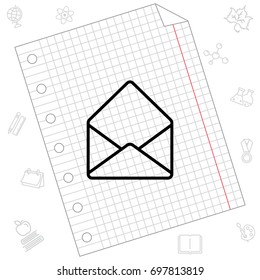 Web line icon. Open envelope