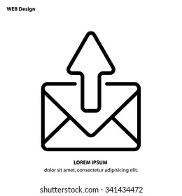 Web line icon. Outgoing Message