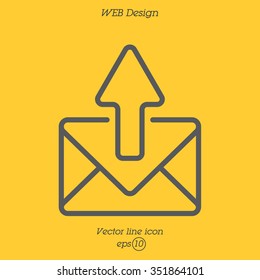 Web line icon. Outgoing Message