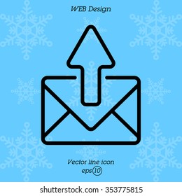 Web line icon. Outgoing Message