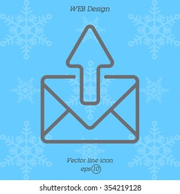 Web line icon. Outgoing Message