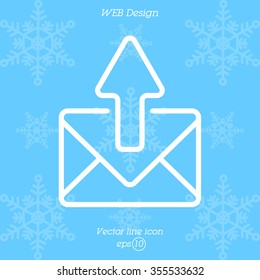 Web line icon. Outgoing Message