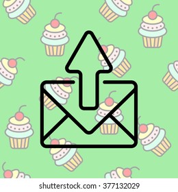 Web line icon. Outgoing Message