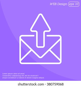 Web line icon. Outgoing Message