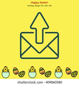 Web line icon. Outgoing Message