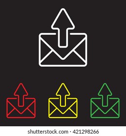 Web line icon. Outgoing Message