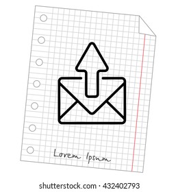 Web line icon. Outgoing Message