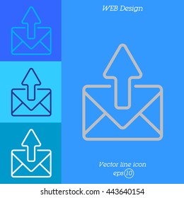 Web line icon. Outgoing Message