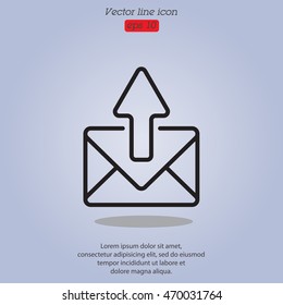 Web line icon. Outgoing Message