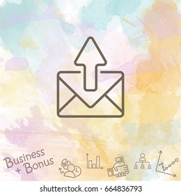 Web line icon. Outgoing Message