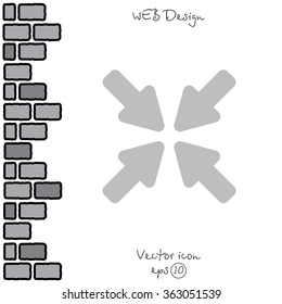 Web line icon. Overlapping arrow 