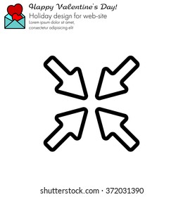 Web line icon. Overlapping arrow 