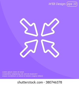 Web line icon. Overlapping arrow 