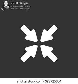 Web line icon. Overlapping arrow 