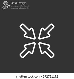 Web line icon. Overlapping arrow 