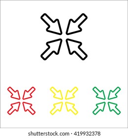 Web line icon. Overlapping arrow 