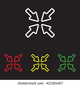 Web line icon. Overlapping arrow 