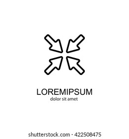 Web line icon. Overlapping arrow 