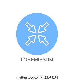 Web line icon. Overlapping arrow 