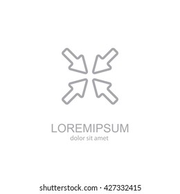 Web line icon. Overlapping arrow 