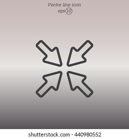 Web line icon. Overlapping arrow 