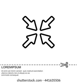 Web line icon. Overlapping arrow 