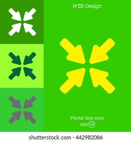 Web line icon. Overlapping arrow 