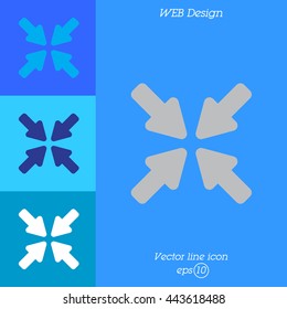 Web line icon. Overlapping arrow 